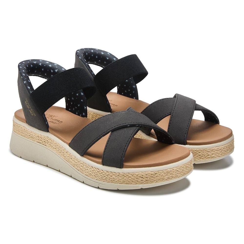 SKECHERS BOBS SUN RAY ブラック 8 25cm 箱付き SKECHERS スケッチャーズ レディース サンダル スリップインズ