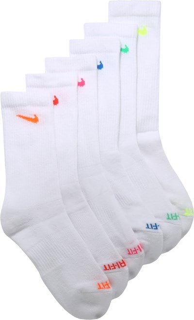 multicolor 6 pack nike socks