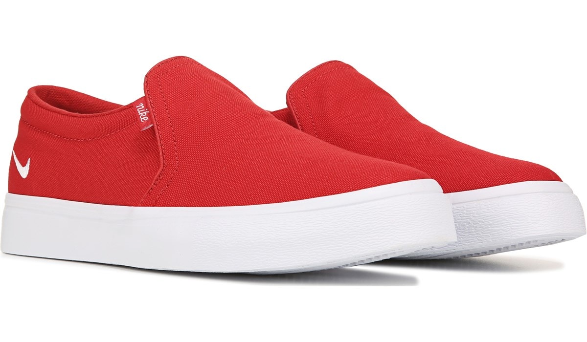 red slip on shoes for women