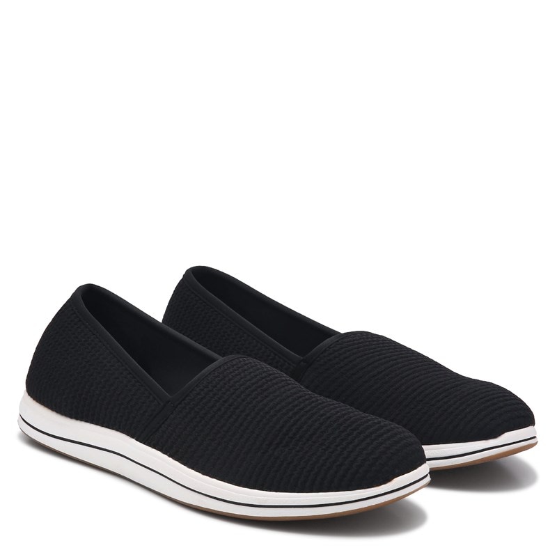 Clarks Women's Breeze Stretch Slip On Shoes (Black) - Size 7.0 M