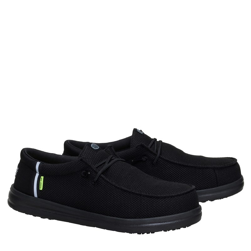 Heydude Men's Wally Work Ct Slip Resistant Shoes (Black/Black) - Size 12.0 M