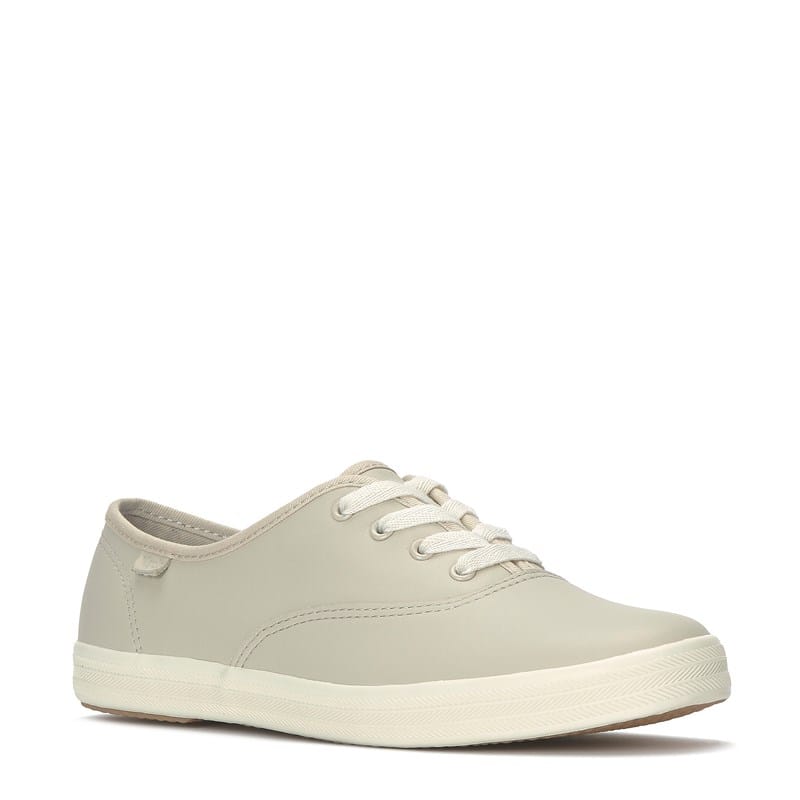 Keds Women's Champion Leather Medium/Wide Sneakers (Oatmeal) - Size 9.0 M