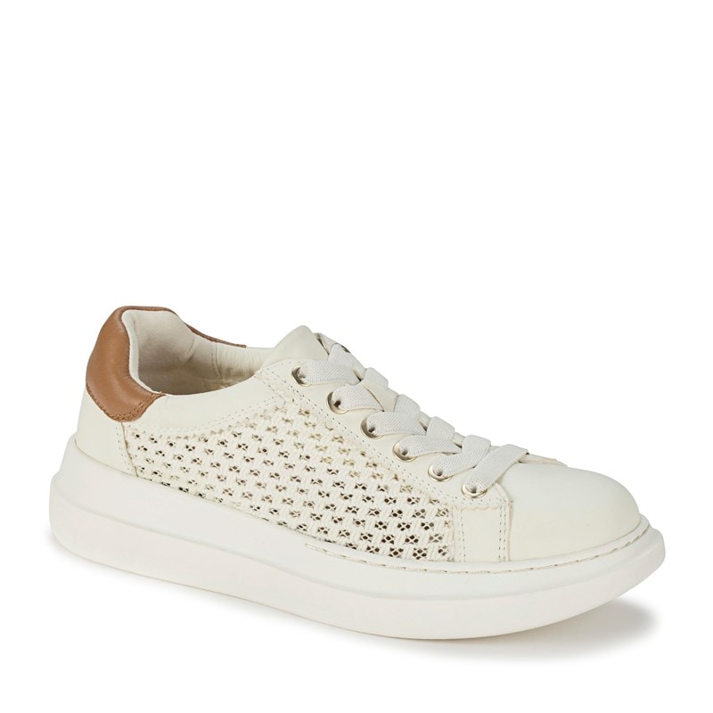 Baretraps Original Women's Tiara Lace Up Fashion Sneakers (Off White Leather) - Size 9.5 M