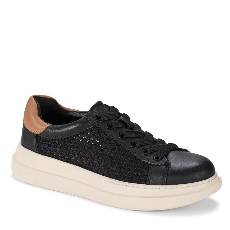 Baretraps Original Women's Tiara Lace Up Fashion Sneakers (Black Leather) - Size 8.5 M