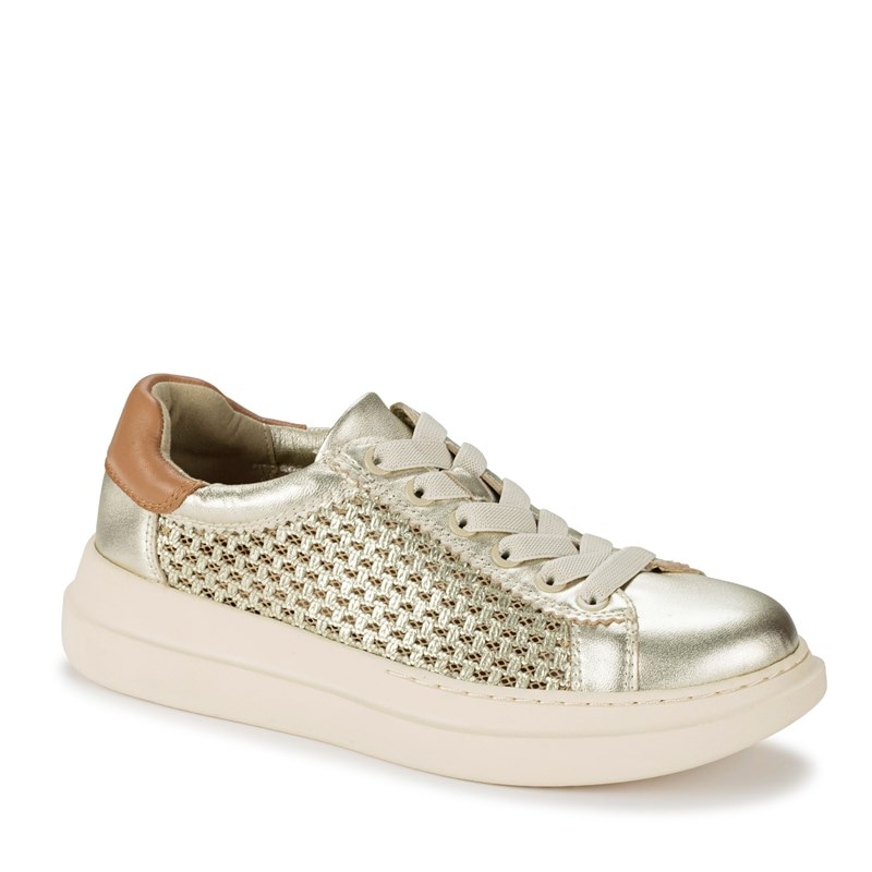 Baretraps Original Women's Tiara Lace Up Fashion Sneakers (Champagne Leather) - Size 10.0 M