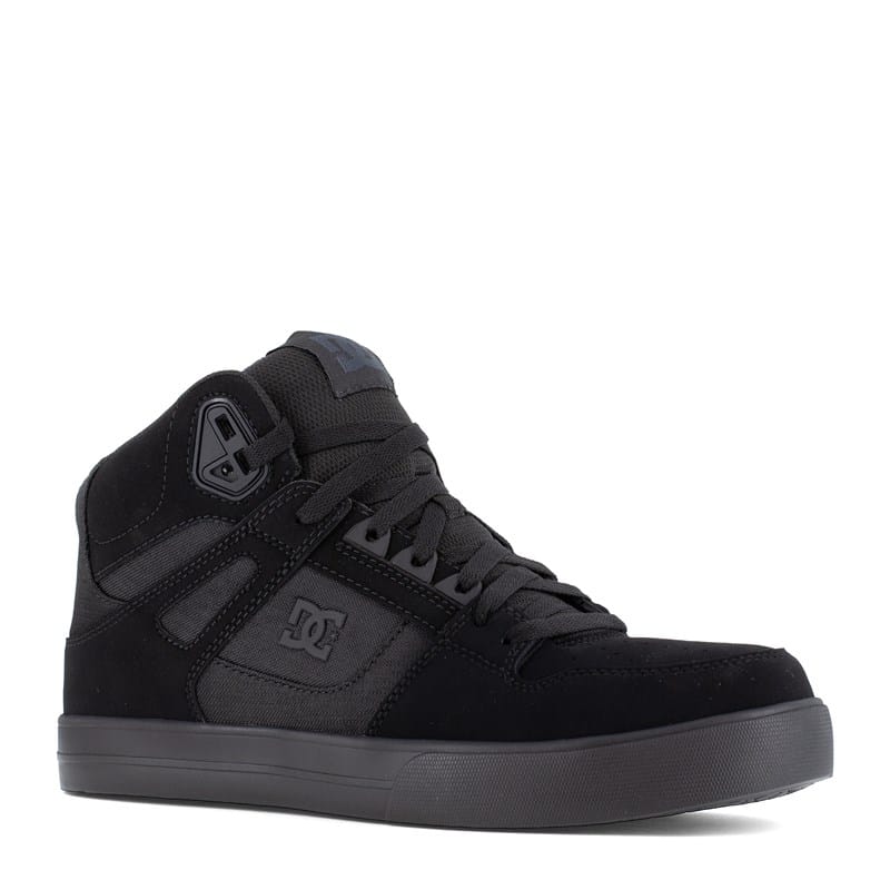 DC Shoes Men's Pure Composite Toe High Top Work Sneakers (Black/Dark Gray) - Size 7.5 M