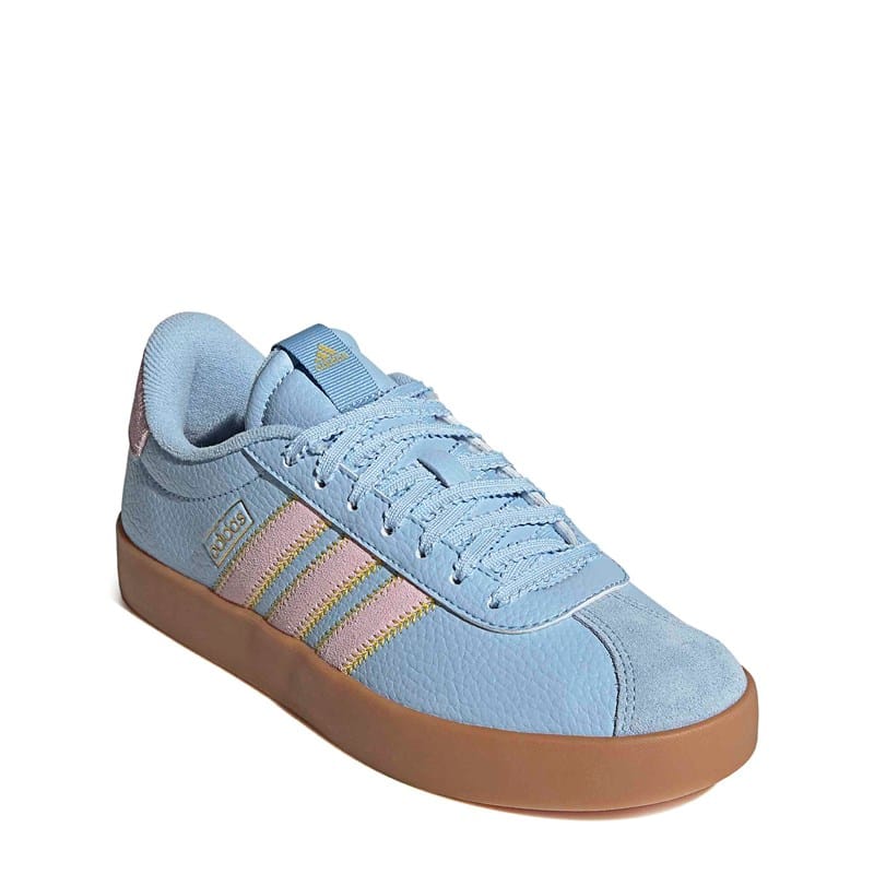 Adidas Women's Vl Court 3.0 Sneakers (Blue / Pink / Silver) - Size 8.5 M