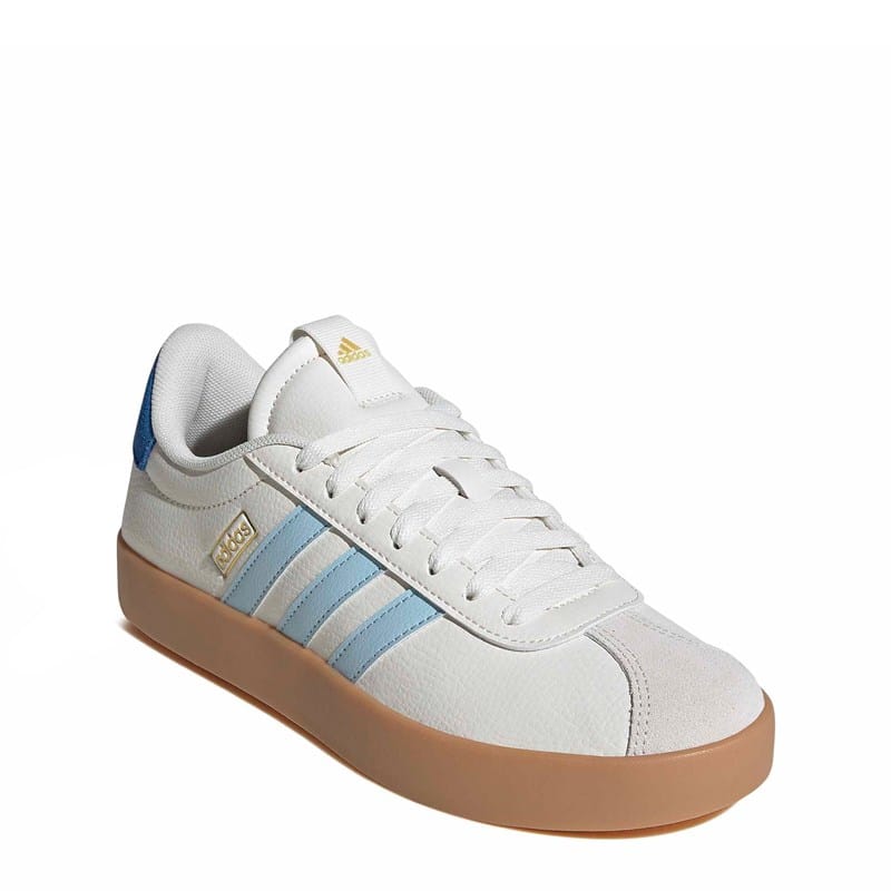 Adidas Women's Vl Court 3.0 Sneakers (White / Blue / Silver) - Size 9.0 M