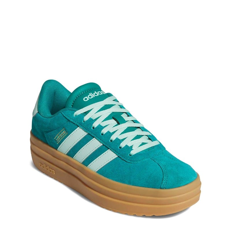 Adidas Women's Vl Court Bold Platform Sneakers (Green / Green / Silver) - Size 8.0 M