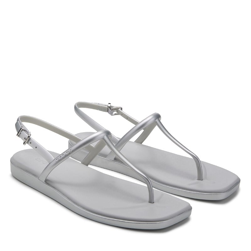 Crocs Women's Miami Thong Flip Sandals (Silver) - Size 11.0 M