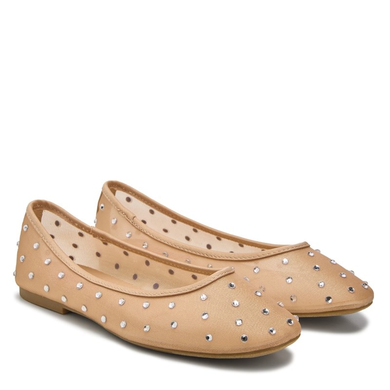 Jellypop Women's Loving Ballet Flat Shoes (Nude Mesh) - Size 6.5 M