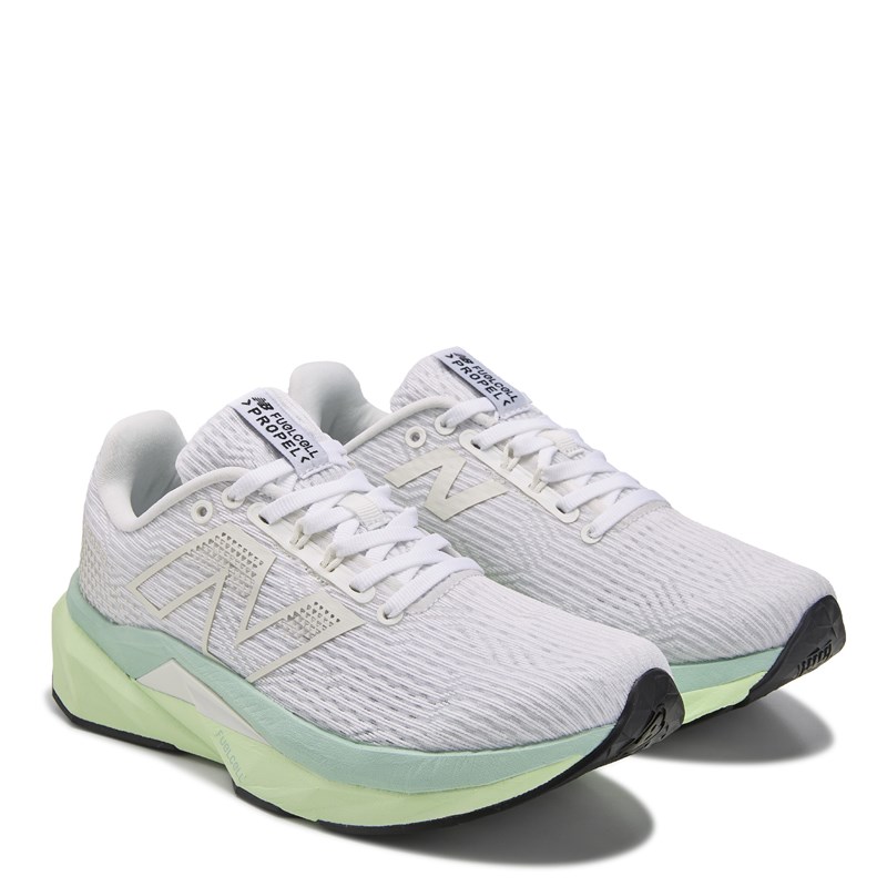 New Balance Women's Fuel Cell Propel V5 Running Shoes (White/Yellow) - Size 8.0 B