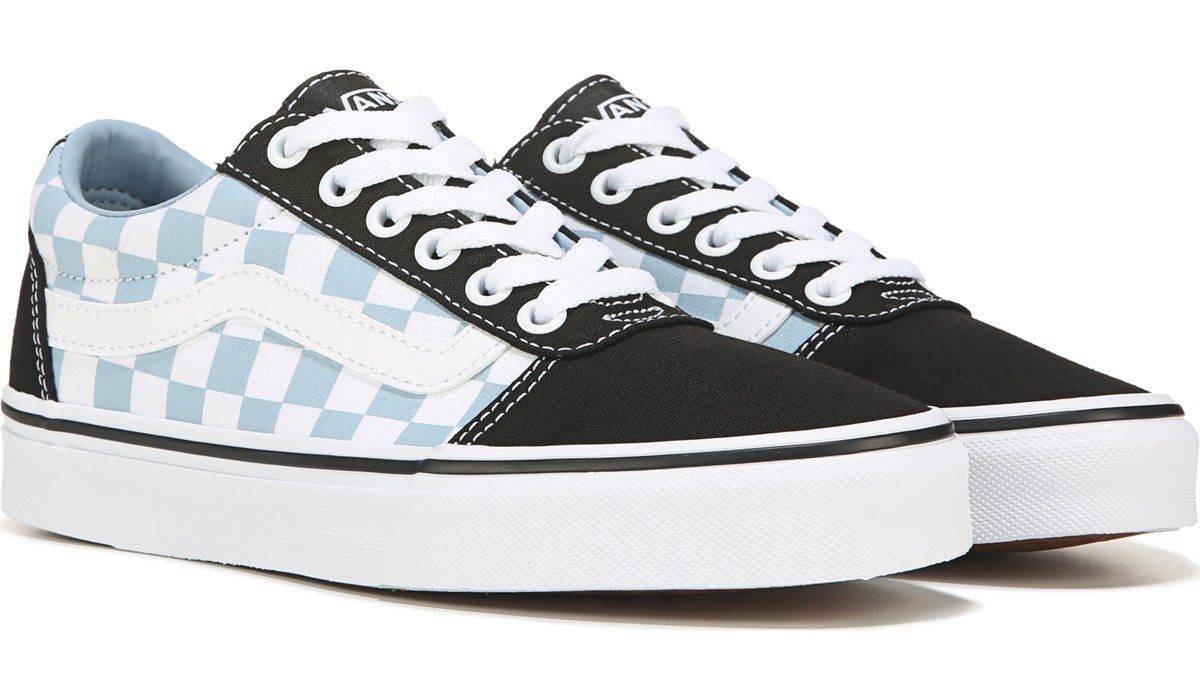womens blue checkered vans