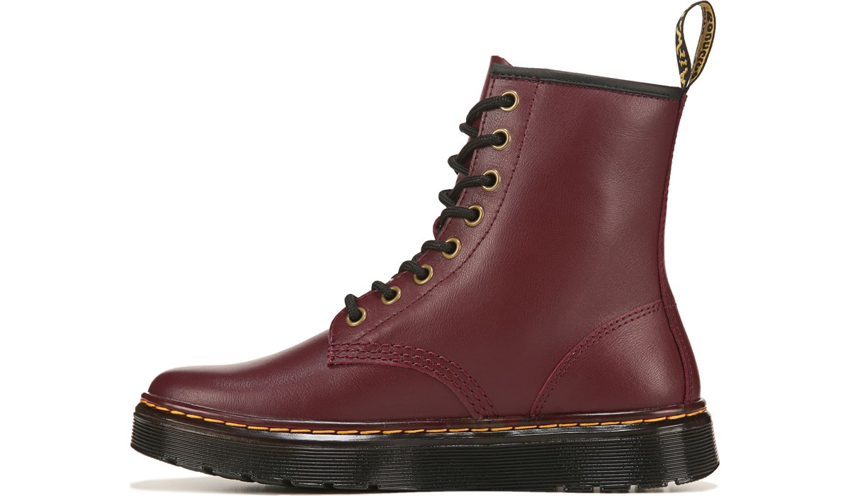 Dr. Martens Women's Zavala Combat Boot Red, Boots, Famous Footwear