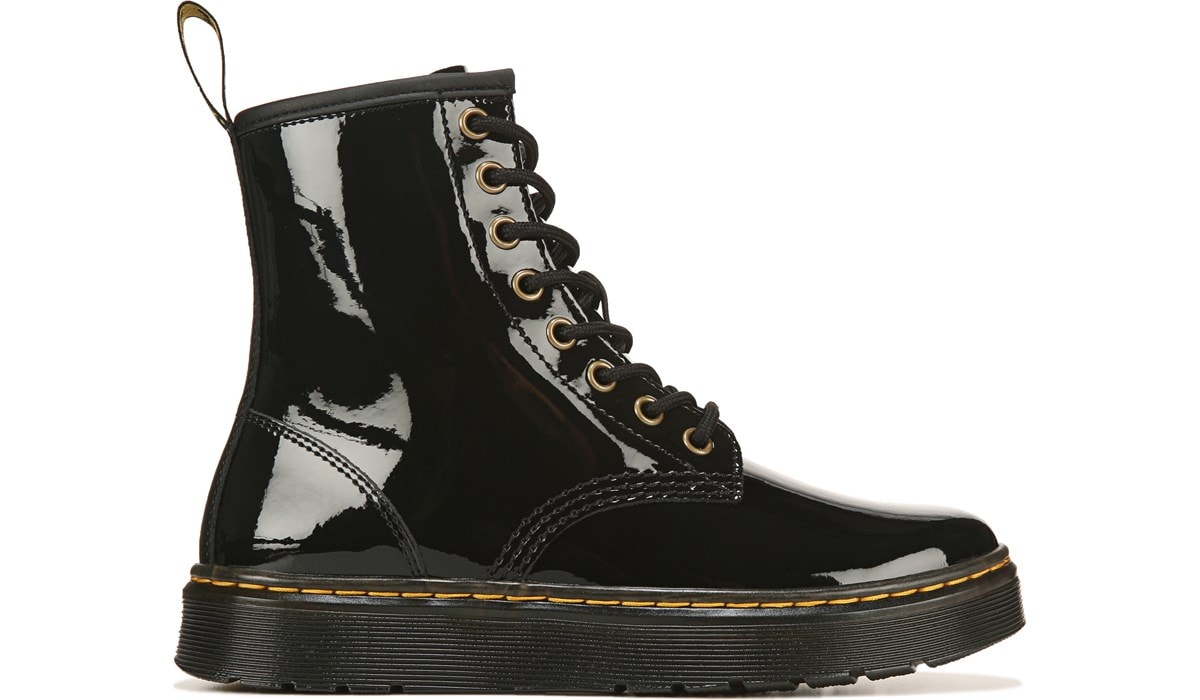 black patent dm boots