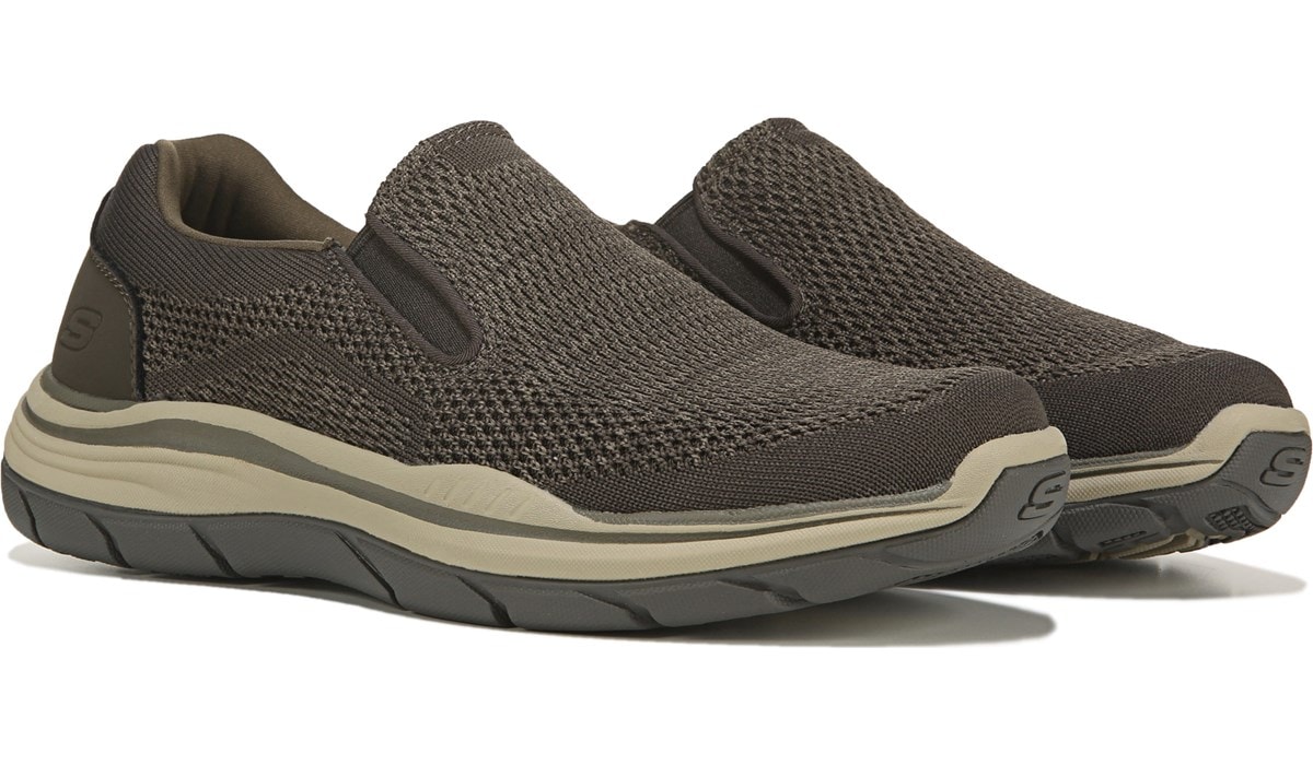 mens skechers slip on memory foam