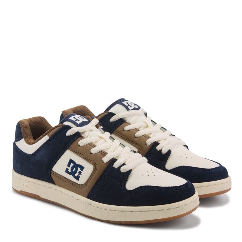DC Shoes Men's Manteca Low Top Skate Shoes (Tan/Navy/Gum) - Size 8.5 M