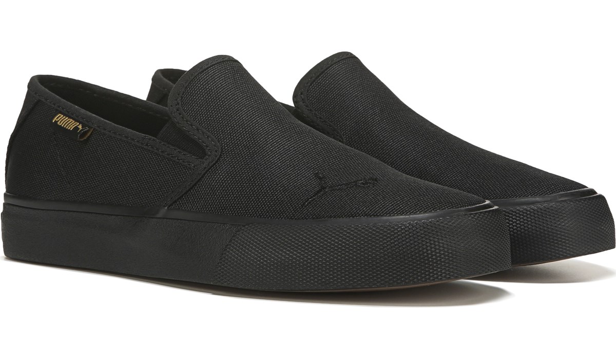 black slip on athletic shoes