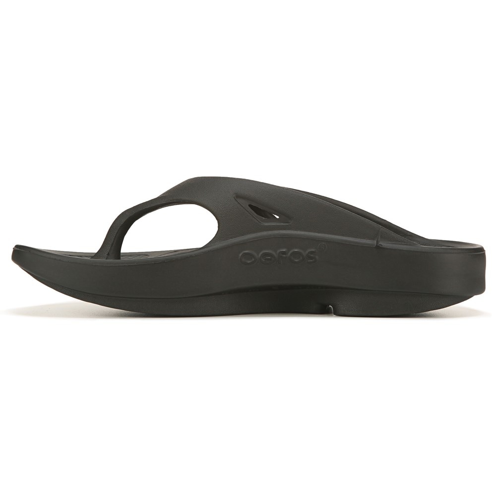  OOFOS OOriginal Sandal, Black - Men's Size 3, Women's Size 5 -  Lightweight Recovery Footwear - Reduces Stress on Feet, Joints & Back -  Machine Washable