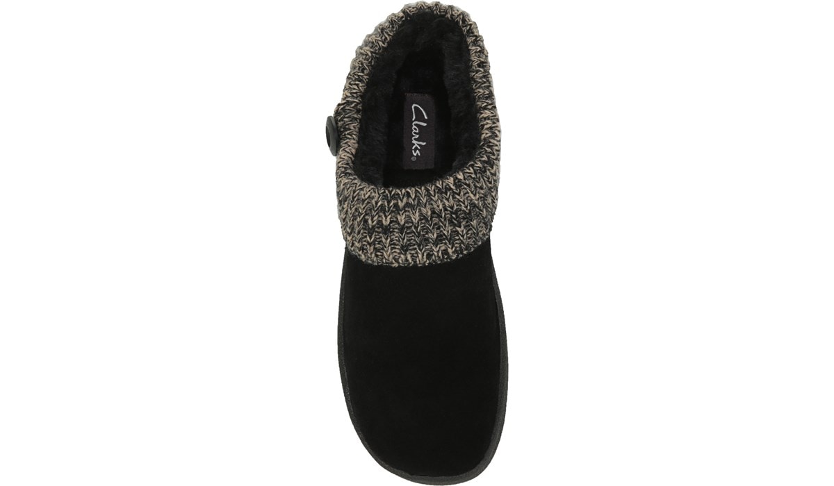 clarks knit collar clog slipper