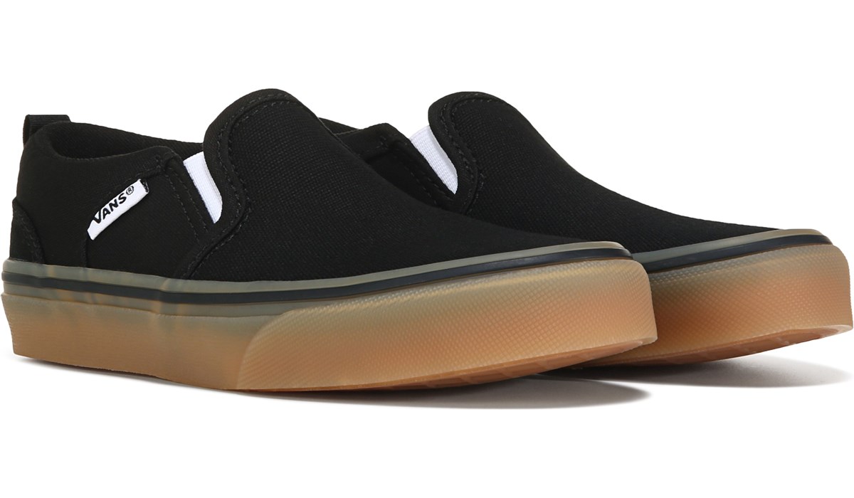 Vans slip ons deals black gum