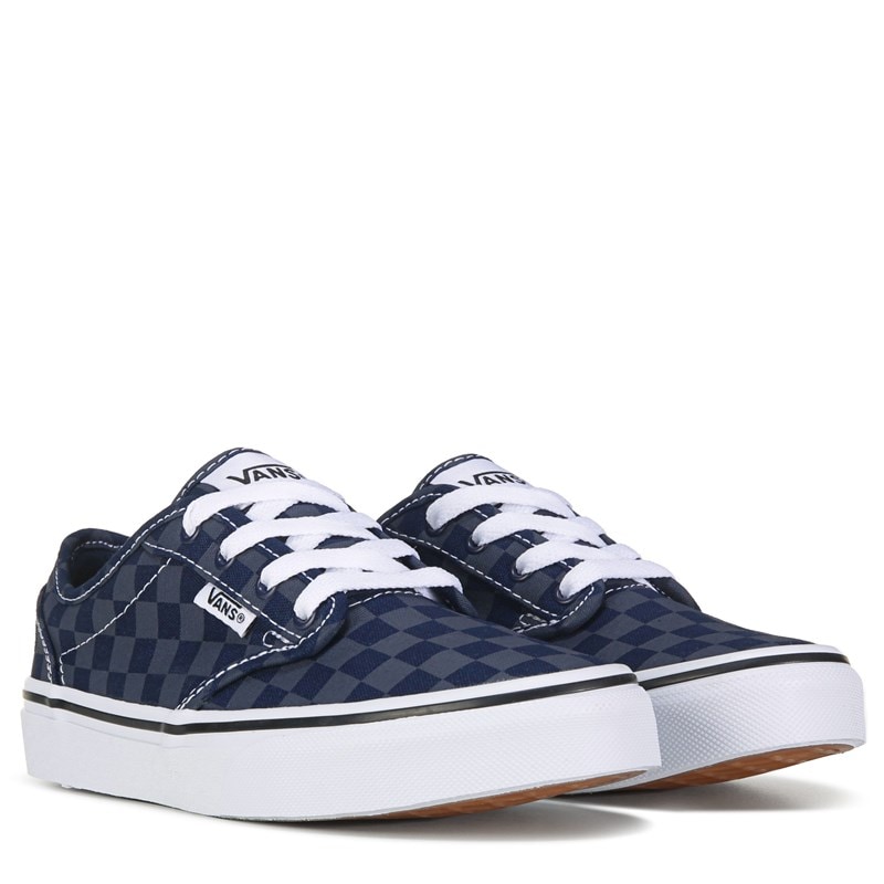 Vans Kids' Atwood Low Top Sneaker Little/Big Kid Shoes (Navy/Checkerboard) - Size 3.0 M