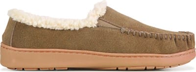 Minnetonka Men's Twin Gore Sheepskin Slippers - Lightweight Tan Indoor/Outdoor Slippers, Size 7 W