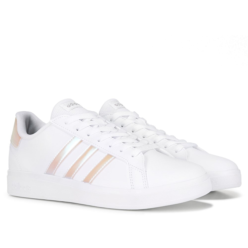 adidas White & Green Grand Court 2.0 Trainers