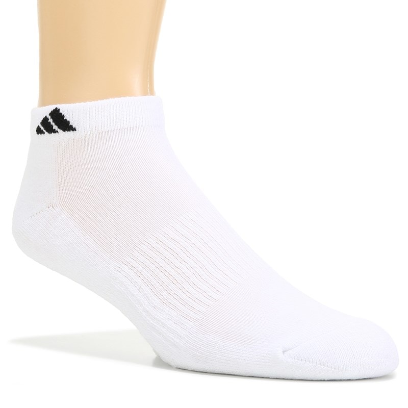 Adidas Men's 6 Pack Athletic Low Cut Socks (White/Grey/Carbon Grey) - Size 0.0 OT