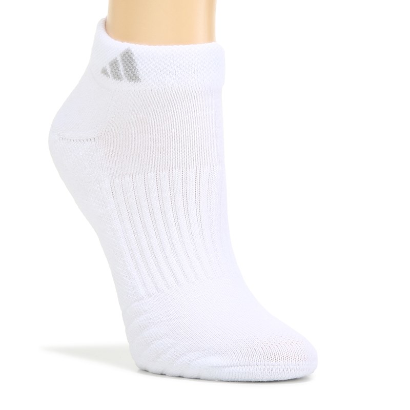 Adidas Women's 3 Pack Cushioned 3.0 Low Cut Socks (White/Grey) - Size 0.0 OT