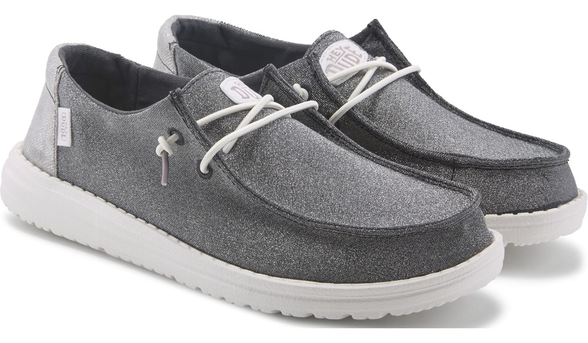 HEYDUDE Women's Wendy Metallic Sparkle Slip On Famous Footwear