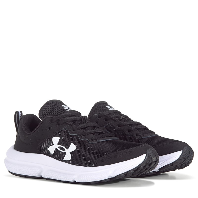 Under Armour Kids Assert 10 Sneakers (Big Kid) Boy's Shoes Black/White/White : 6.5 Big Kid M, Synthetic
