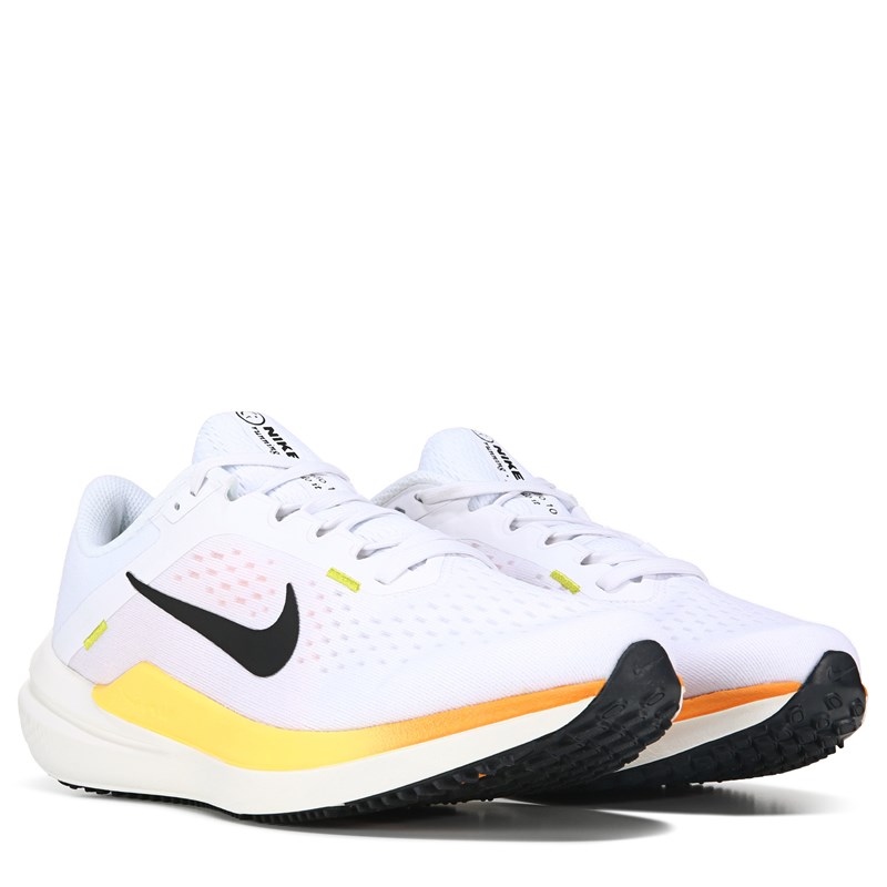 Nike Women's Winflo 10 Running Shoes (White/Black/Yellow/Orange) - Size 6.0 M