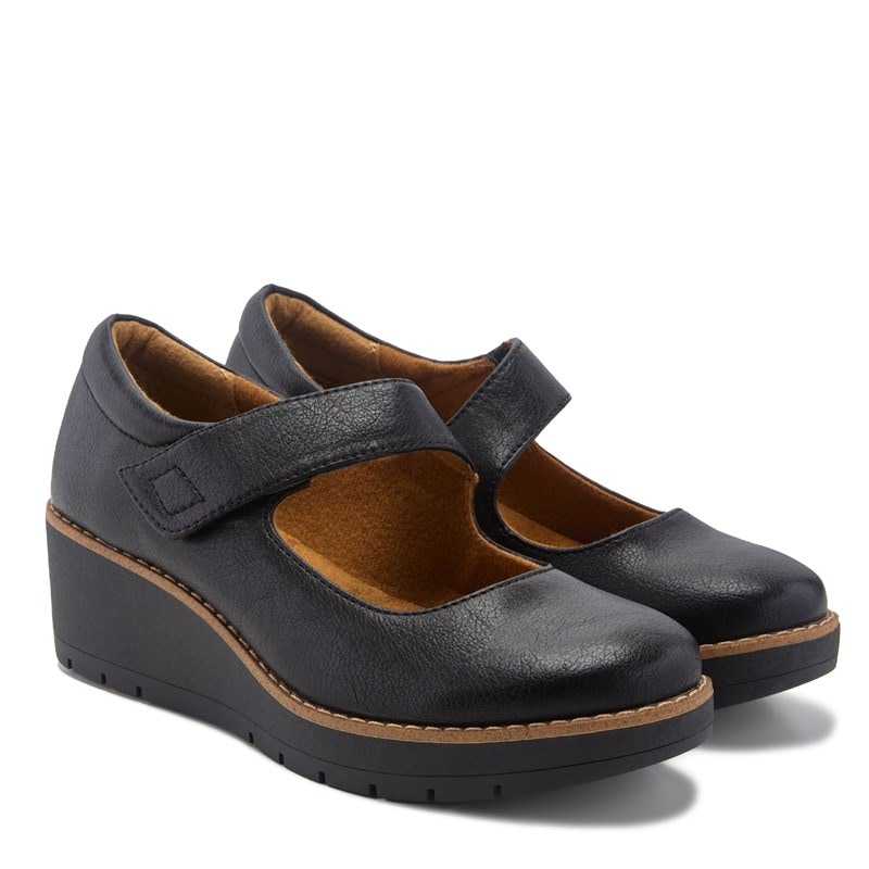 Eurosoft Women's Franlee Mary Jane Wedge Shoes (Black) - Size 8.0 M
