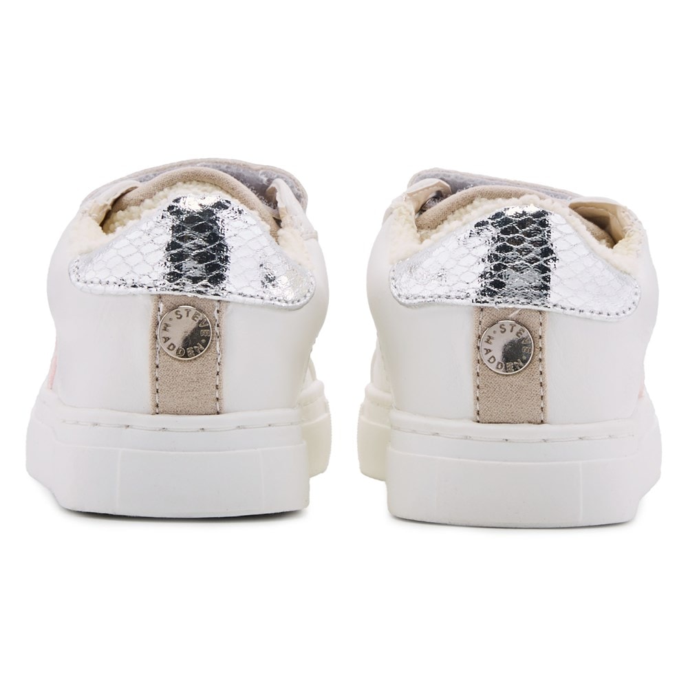 【Steve Madden】ドミノホワイトレザー Steve Madden Kids JMadridd - Silver – Seaside Shoes & Swim