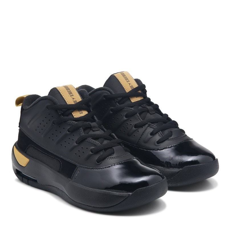 Jordan Kids' Max Aura 7 Mid Sneaker Big Kid Shoes (Black/Gold) - Size 3.5 M