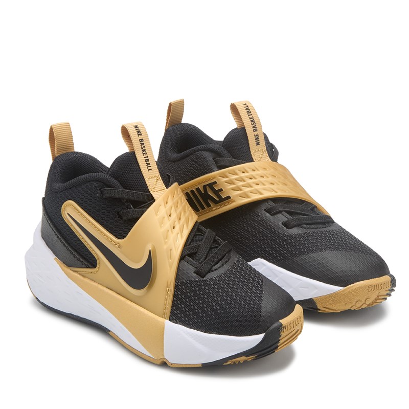 Nike Kids' Hustle 12 Basketball Shoe Little Kid Shoes (Black/Gold) - Size 1.0 M
