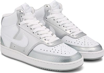 grey and white nike high tops