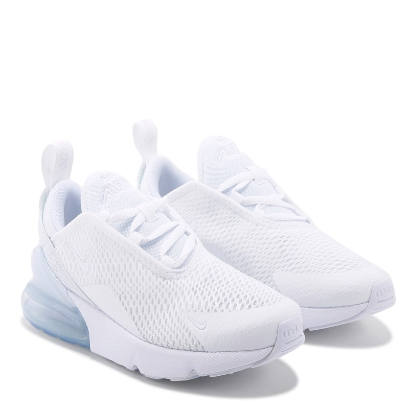 Nike Kids' Air Max 270 Sneaker Little Kid Shoes (White/Silver) - Size 13.5 M