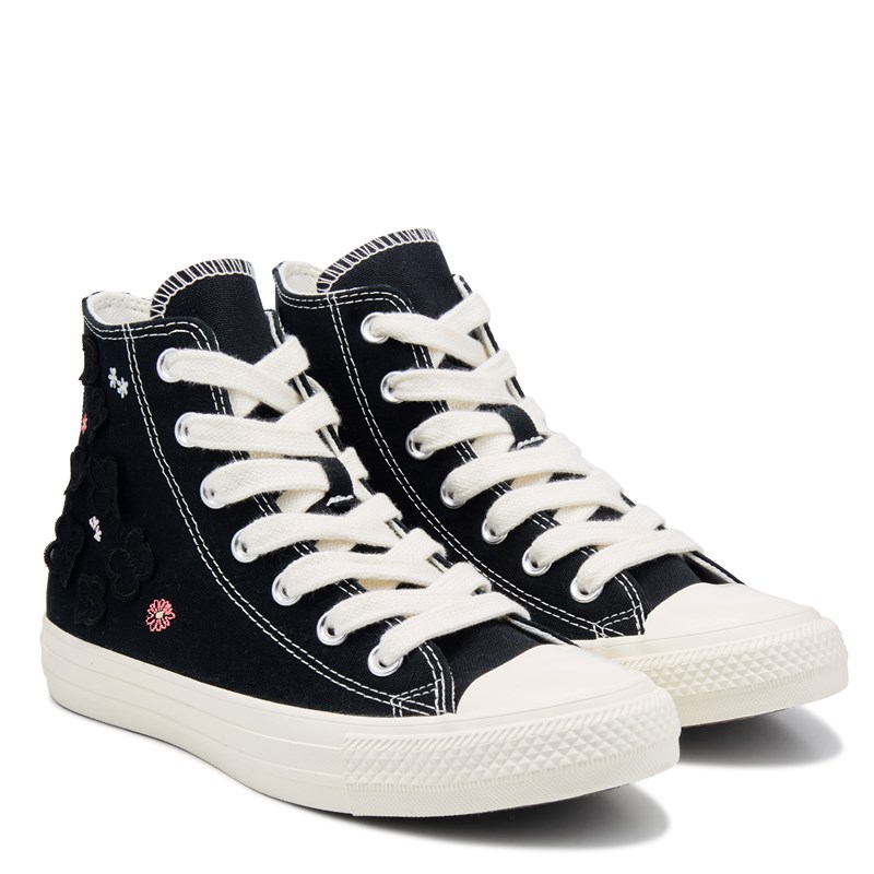 Converse Women's Chuck Taylor All Star High Top Sneakers (Black/Egret/Purple) - Size 10.0 M