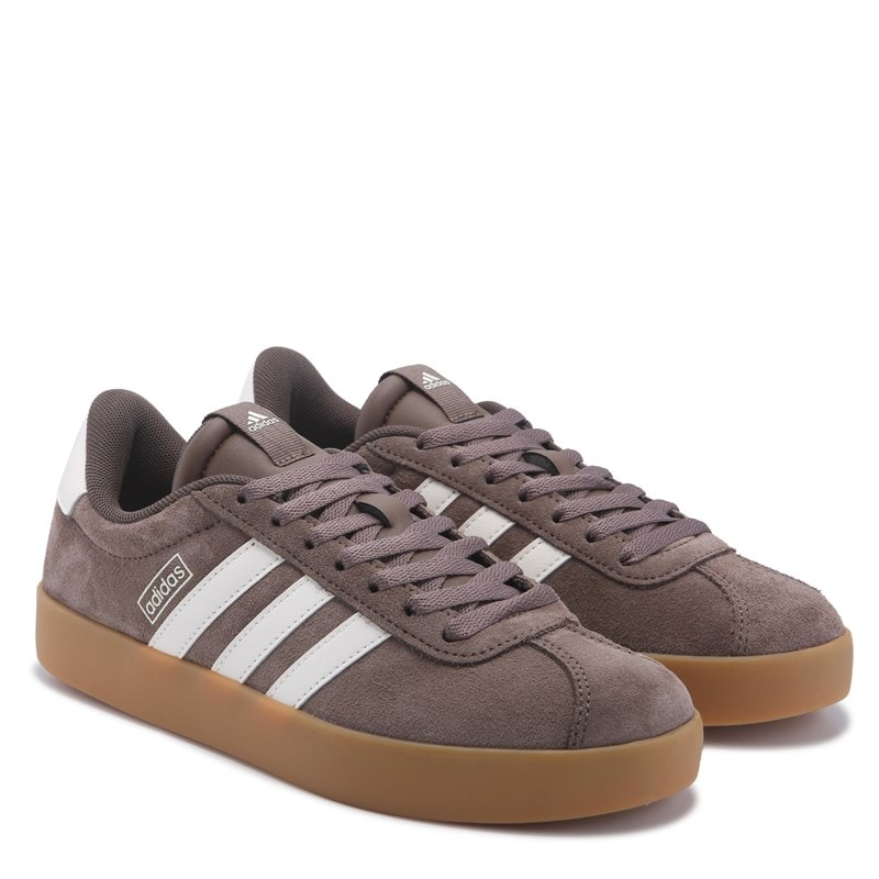Adidas Women's Vl Court 3.0 Sneakers (Brown/Gum) - Size 10.0 M