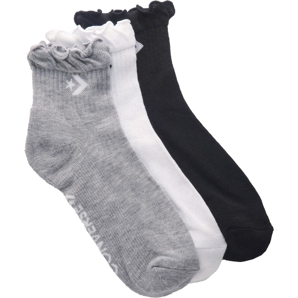 Women's 3 Pack Ruffle Quarter Socks