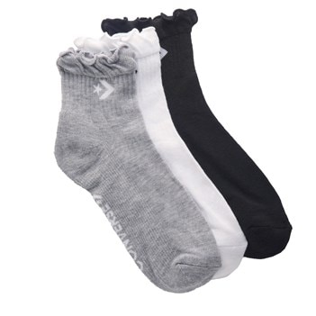 Women's 3 Pack Ruffle Quarter Socks