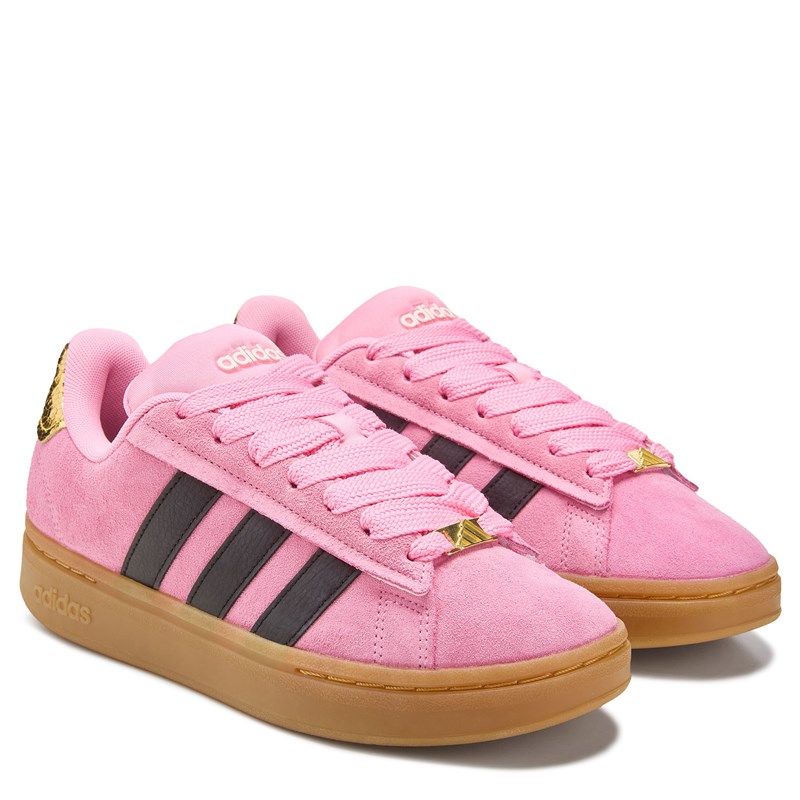 Adidas Women's Grand Court Alpha 00s Sneakers (Pink/Black/Gold/Gum) - Size 10.0 M