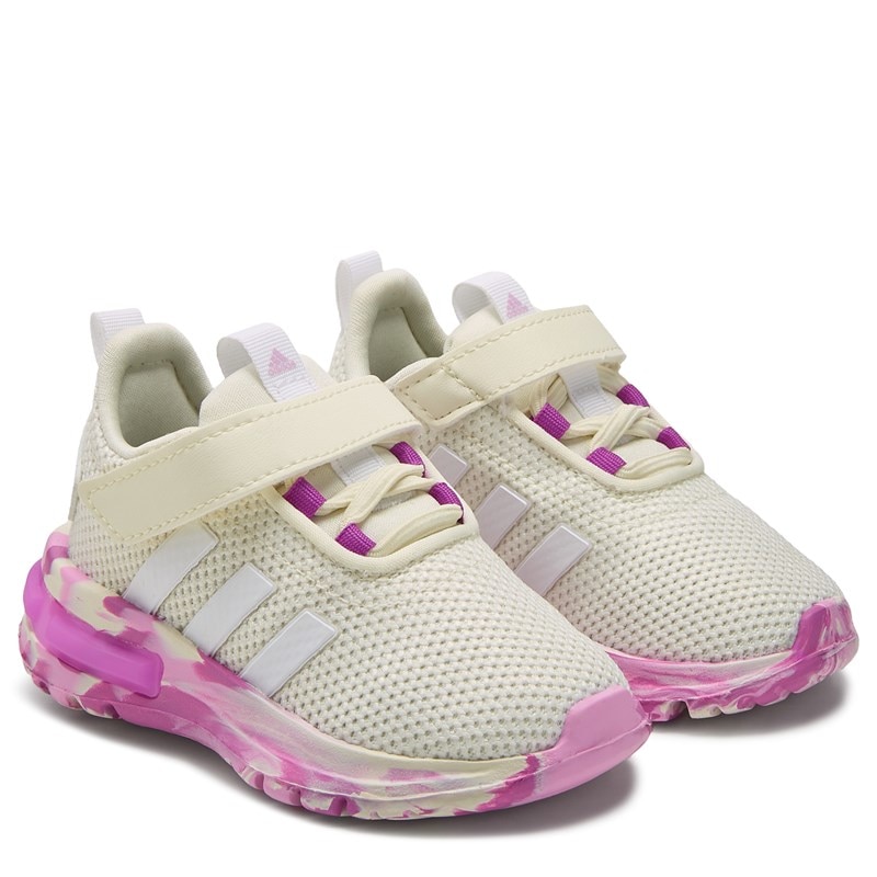 Adidas Kids' Racer Tr23 Sneaker Toddler Shoes (White/Flash Pink) - Size 5.0 M
