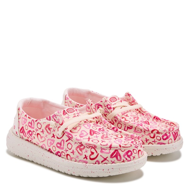 Heydude Kids' Wendy Slip On Shoe Little/Big Kid Shoes (Pink Hearts Multi) - Size 4.0 M