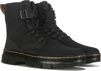 Dr. Martens Combs W Fashion Boots For Women – Lightweight Poly Twill With D-Rings & Black Sole
