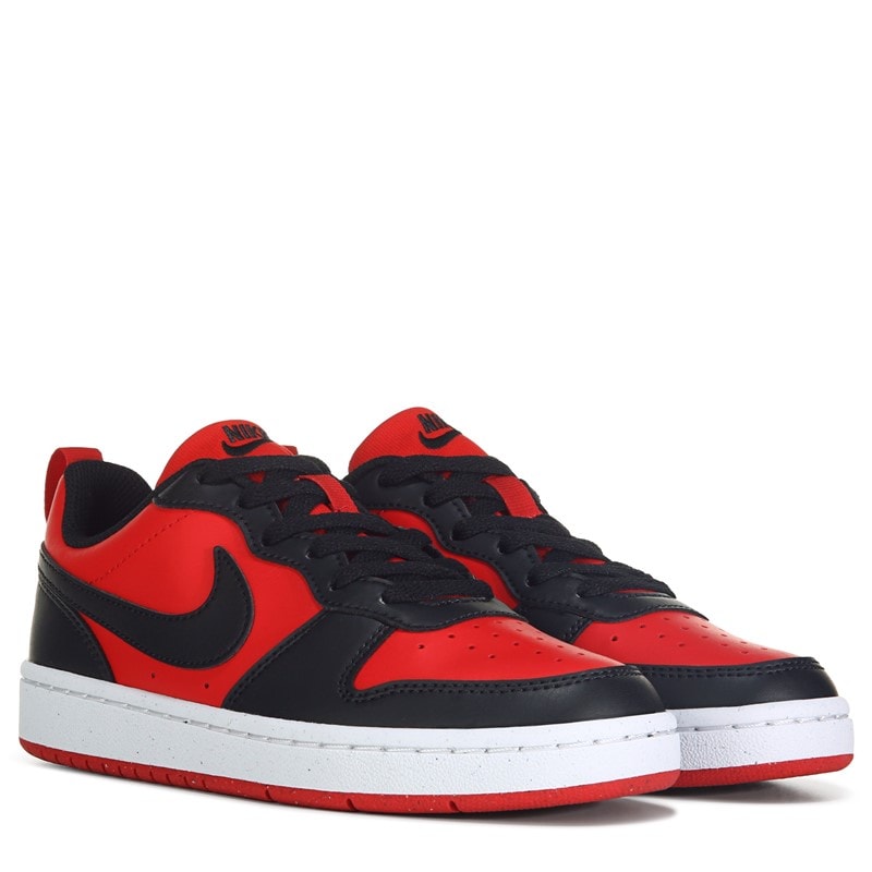 Nike Kids' Court Borough Recraft Low Top Sneaker Big Kid Shoes (Red/Black) - Size 6.0 M