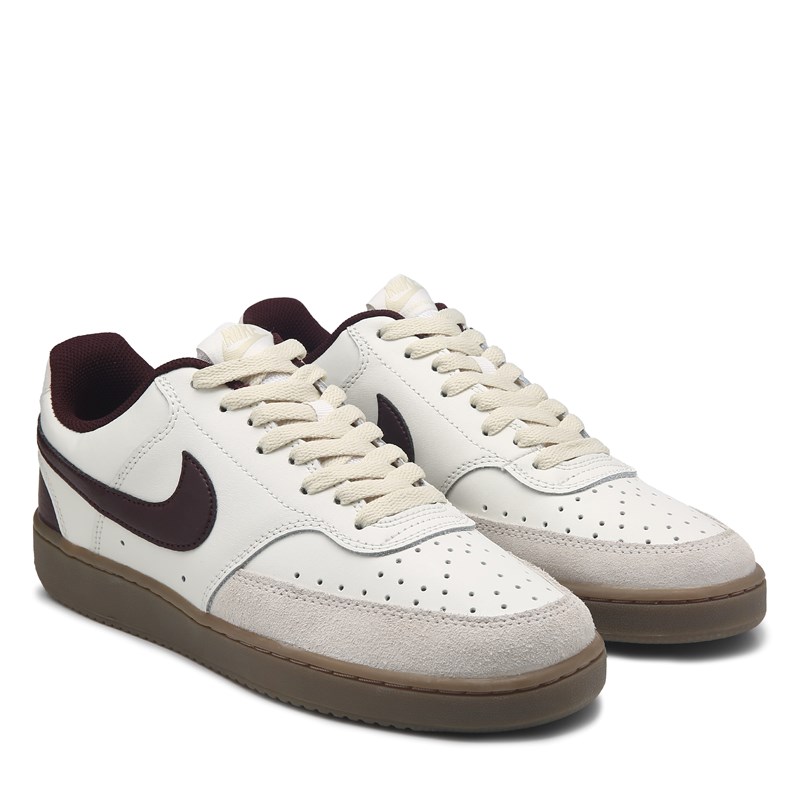 Nike Men's Court Vision Low Sneakers (Off White/Red) - Size 10.5 M
