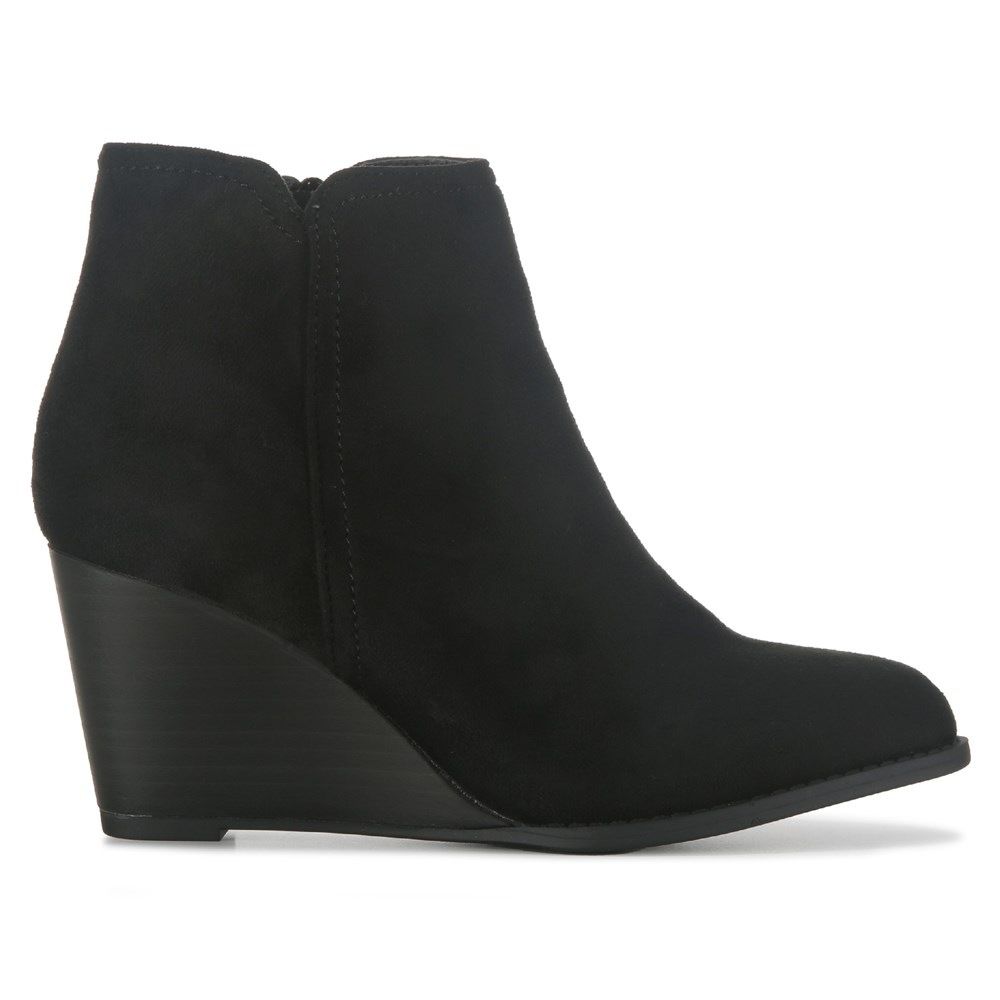 Womens black wedge booties new arrivals